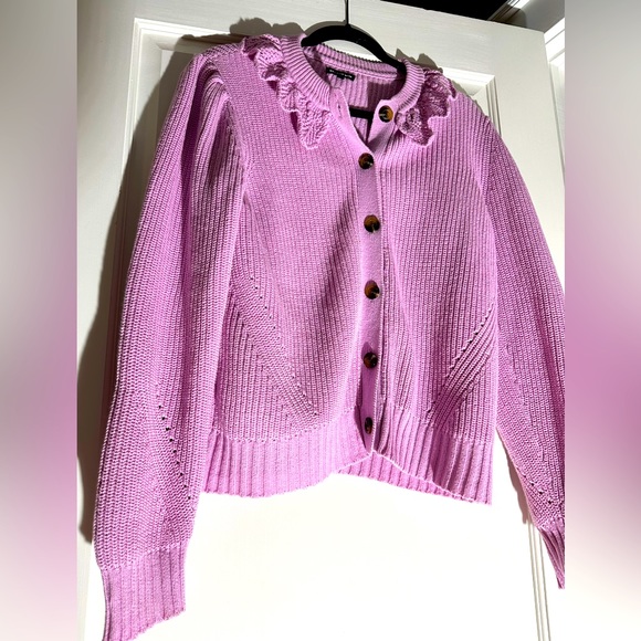 WHO WHAT WEAR | Purple | Crochet Sweater | SM. - Picture 2 of 9